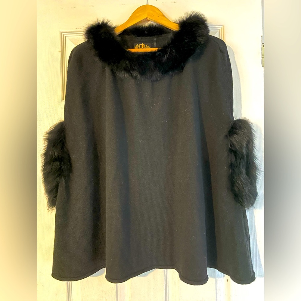 Metric Knits Fur Collection Poncho
